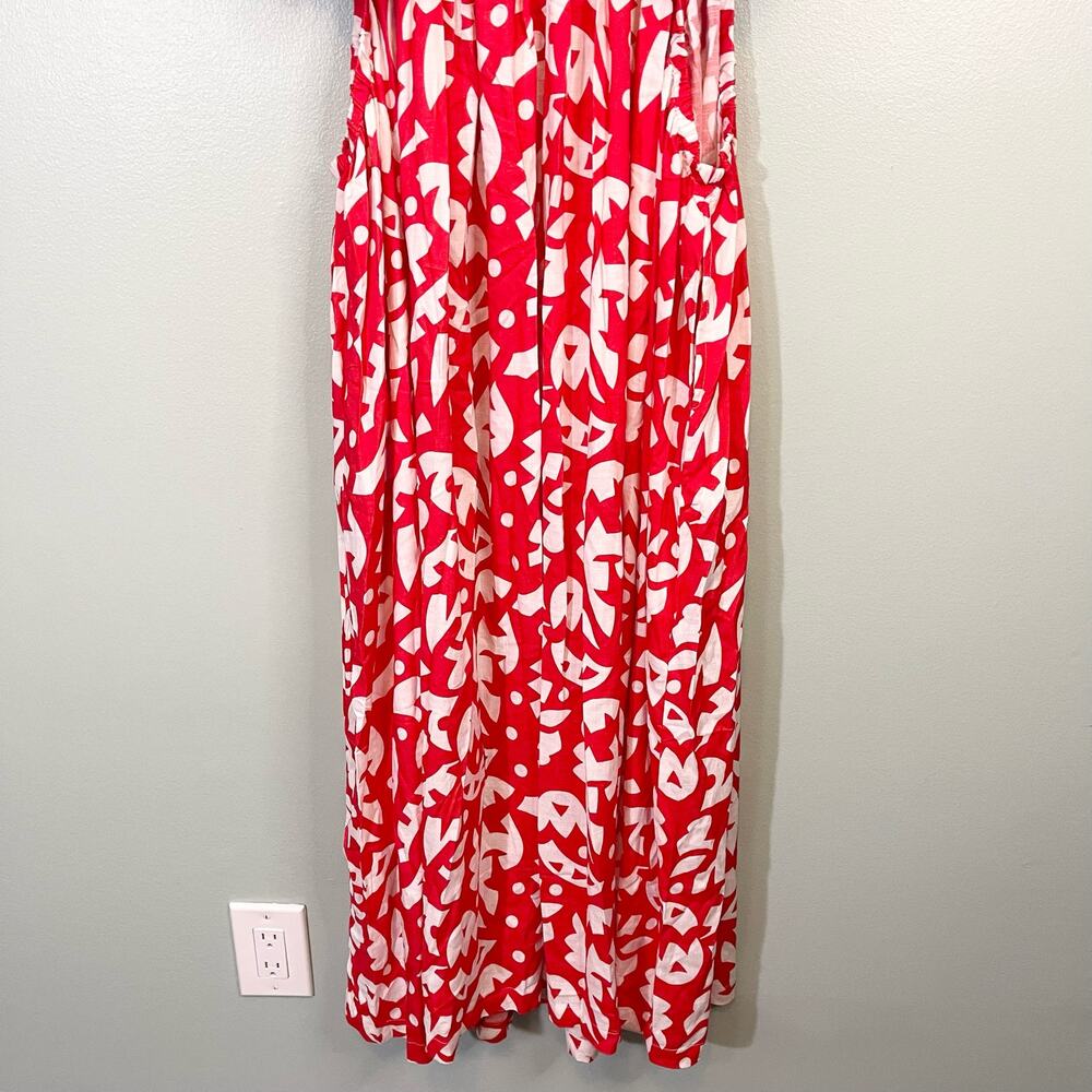 The Odells Tallara Dress 3X Red Tomato Cut Out Resortwear Feminine Vacation NWT - Picture 7 of 12